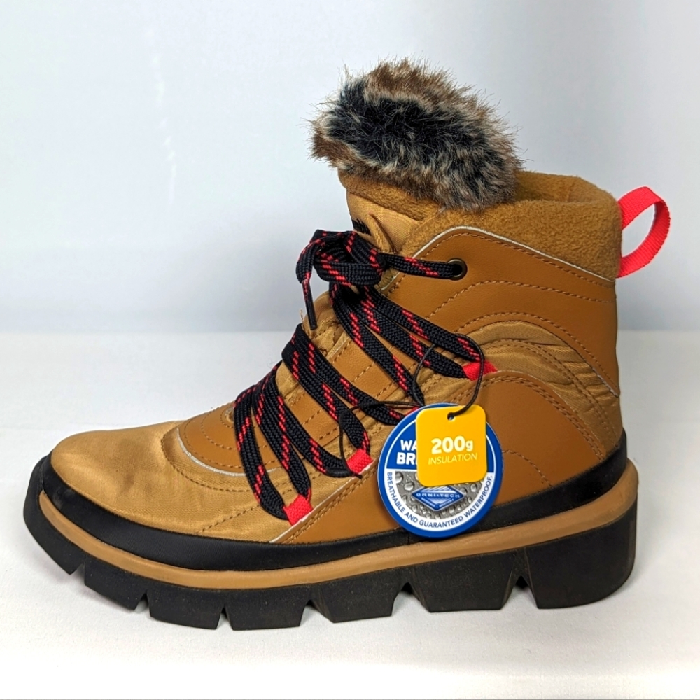 NEW Columbia Womens Keetley Leather Shorty Winter Boots Sz 5 elk/tan